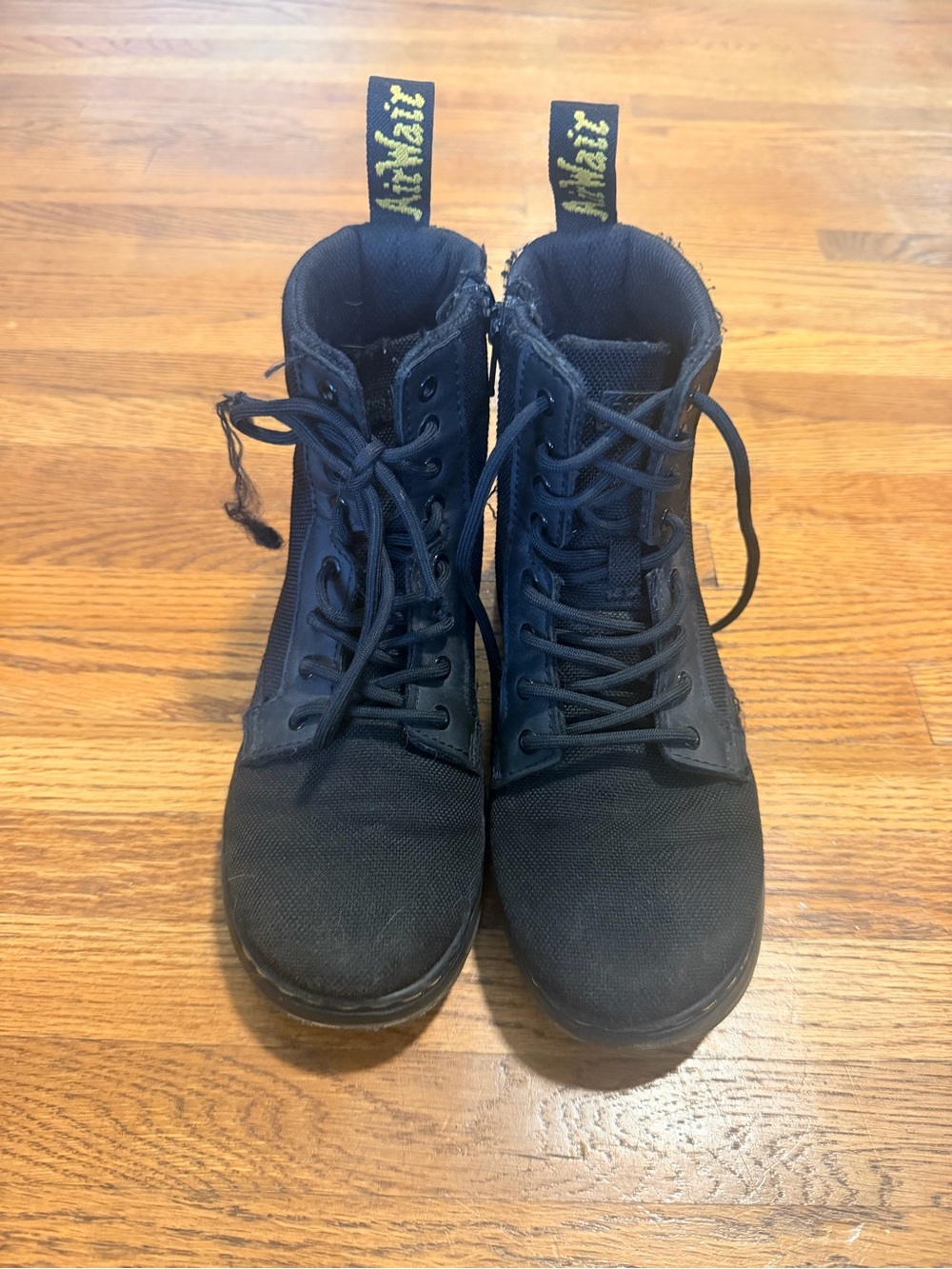 Dr. Martens Kids Black Lace-Up Canvas Boots